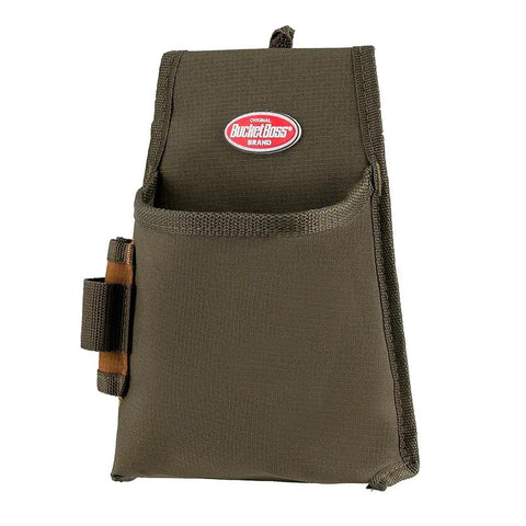Fastener Tool Pouch With FlapFit Series 2 Exterior Long Handled Tool Loop Brown Green Heavy Duty Worksite Organizer For Tools