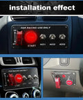 12V Racing Car Ignition Switch Panel 5 In 1 With Engine Start Button, LED Toggle Switches, Carbon Fiber Look installed in vehicle