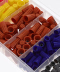 Solid HAKIDZEL 158 Piece Electrical Wire Caps Assortment Kit With Spring Terminal Nuts For Quick Outdoor Wiring And Perfect Electrical Box Connections To Secure Your Circuits Without Any Drama Or Loose Wires, plastic box with colored wire caps