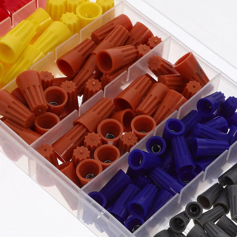 Solid HAKIDZEL 158 Piece Electrical Wire Caps Assortment Kit With Spring Terminal Nuts For Quick Outdoor Wiring And Perfect Electrical Box Connections To Secure Your Circuits Without Any Drama Or Loose Wires, plastic box with colored wire caps
