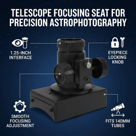 1.25 Inch Reflector Telescope Focusing Seat With Tension Adjustment And Stable Locking Knob for smooth focusing on telescopes