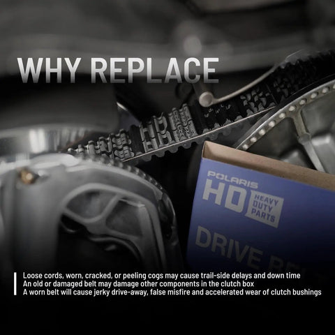 OEM CVT Drive Belt For RZR Models 3211202 in clutch system highlighting its smooth performance and reduced wear features