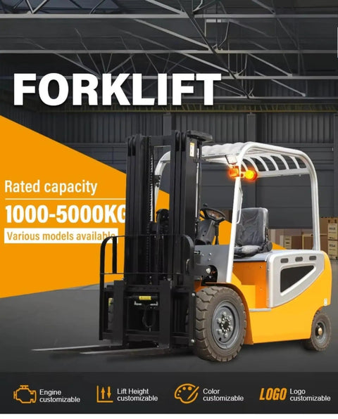 Heavy Duty Electric Forklift Truck Rolled Out As A Straight Shooter Warehouse Workhorse For Narrow Aisles And Heavy Cargo Hauling With No Hassle Counterbalance Lifting Power with a rated capacity of 1000-5000KG.