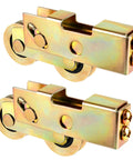 Sliding Patio Door Tandem Roller Assembly Replacement Rollers 1-1/4 Inch Steel Ball Bearing Wheels For Sliding Glass Doors Screen Doors Gates And Windows 2 Pack Galvanized Steel Corrosion Resistant 5/16 Inch Wheel Width, side view