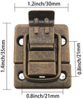 Close-up of Vintage Wooden Case Toggle Latch Set 4 Pieces With 16 Screws 1.4x1.2 Inch Luggage Tin Hardware Buckle Lock.