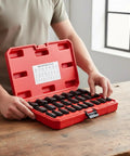 Rock Solid Heavy Duty 25pc Bolt Extractor Kit With Multi Groove Chrome Molybdenum Steel Removes Stripped Fasteners And Broken Bolts Like A Boss For Tough Auto Shop Jobs in red case