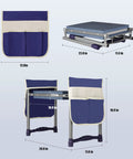 Heavy Duty 2 In 1 Garden Kneeler and Seat Foldable Stool demonstrating folded dimensions and pouches