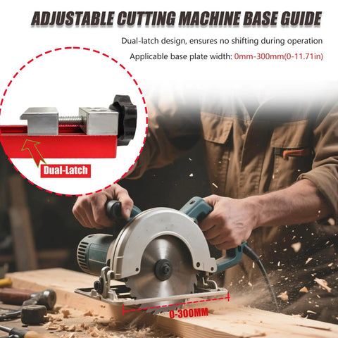 Adjustable Aluminum Circular Saw Guide Rail For Precision Woodworking with dual-latch base for stable 12 inch saw cuts.