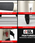 Powerhouse Heavy Duty 14 Gauge Concrete Nailer T Nail Gun Pneumatic features non-slip grip, aluminum housing, and firing knob