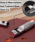 12 Piece Hollow Leather Punch Set made of steel showing close-up of sharp blade, used for cutting leather materials