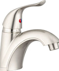 RV Single Handle One Hole Bathroom Faucet In Brushed Satin Nickel Finish, Sleek Arc Design, Durable Metal Construction