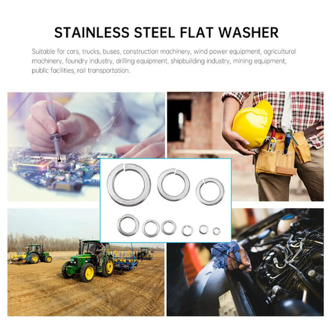Stainless Steel Spring Washers Kit To Keep Everything Tight And Vibration Free 600 Pieces Silver Split Lock Washers Set