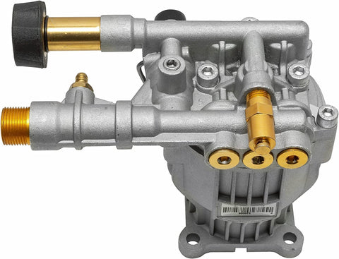3300 PSI 2.4 GPM Replacement Pressure Washer Pump Kit with Horizontal Axial Cam, shown with stainless pistons and hardware