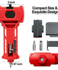 Must-Have Door Lock Installation Kit With Precision Latch Mortise Tool For Smooth DIY Home Hardware Projects And Super Easy Lock Upgrades. 3-inch red kit with bits and 1-3/8 in door guide