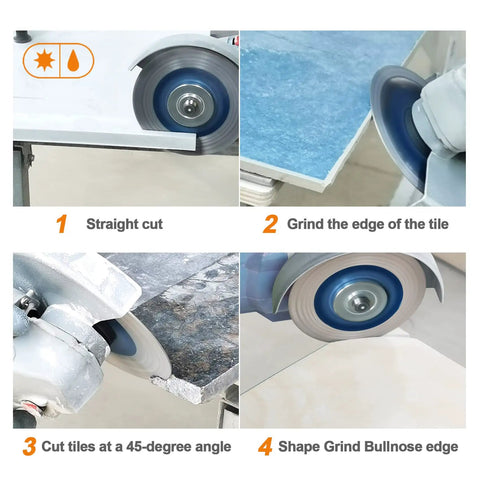 2Pcs 115mm Super Thin Diamond Cutting Grinding Disc Heavy Duty With X Teeth Arbor 7 8 Inch To 5 8 Inch cutting and grinding tile edges