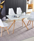 Slick Modern White Dining Table With Scratch Resistant Top And Heavy Duty Metal Bottom Shelf Clean Vibe Setup For Kitchen Hangouts Or Home Office in a stylish setting.