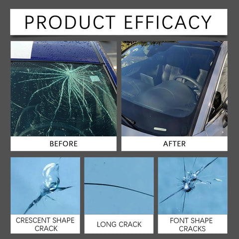 Windshield Crack Repair Liquid for Fast Three Step Fix, Glass Repair Liquid for Windscreens, Great for Home Use or Roadside Workshop, Auto Mechanics, Quick Chip Resolution and Nearly Invisible Finish