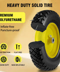 Flat Free 4.80 4.00 8 Inch Wheel And Tire For Wheelbarrows And Hand Trucks showcasing heavy duty solid tire features
