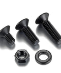 1310 Piece Metric Hex Socket Flat Head Screw Bolt Assortment Kit With Washers And Nuts M2 M3 M4 M5 M6 showing various black screws, nut, and washer.