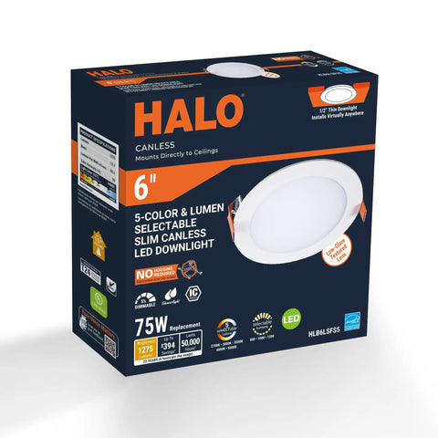 Canless Led Recessed Lighting 6 Inch Dimmable Wet Location Rated With Slick Compact Frame For Tight Squeezes And Easy Direct Mounts That Save You Major Headaches product packaging displayed.
