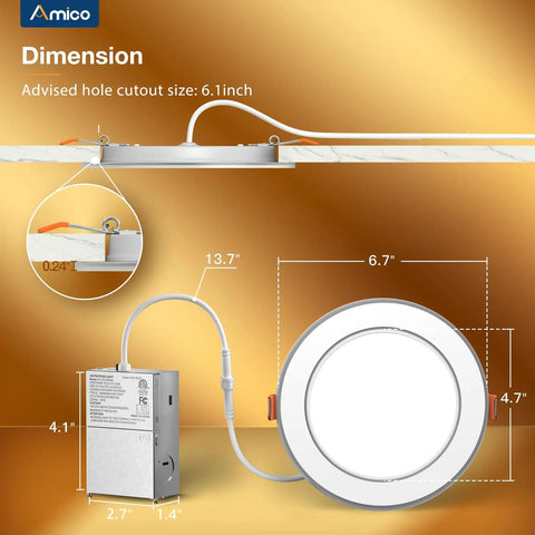 12 Pack 6 Inch 5Cct Tunable Led Recessed Can Lights Featuring Dual Ring Night Mode And Warm Amber Glow That Drops Some No Glare Illumination For No Sweat Install And Top Shelf Ambiance