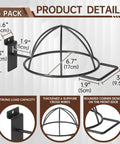 Slatwall Hat Holder With Metal Wire Display Rack For Slatwall Boards Hat Hook For Retail Or Home Organization Sturdy Wall Mount Hat Rack Fits Baseball Caps Beanies Fedoras And More, with dimensions and features highlighted on a diagram.
