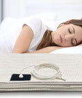 Grounding Mat With Grounding Cord And Organic Cotton Conductive Silver Fiber For Sleep Boost 77 By 88 Inches featuring a woman sleeping