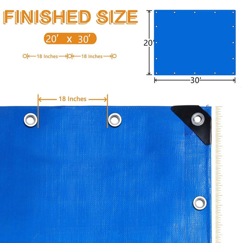 Heavy Duty Twenty By Thirty Foot Waterproof Tarp Thats Super Thick At Sixteen Mil And Tough As Nails For All Your Outdoor Needs