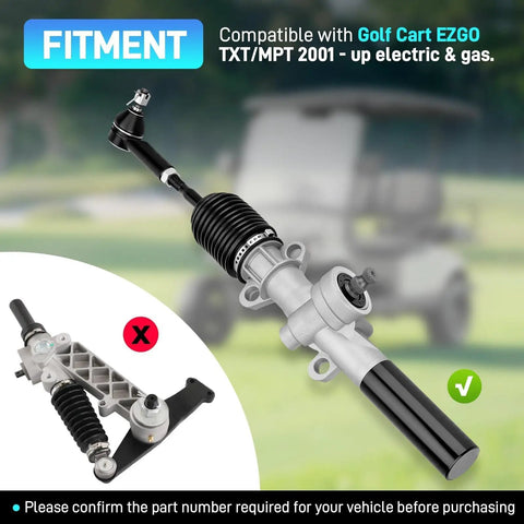 EZGO Golf Cart Steering Gear Box Assembly And Steering Rack For TXT And MPT 2001 Up Gas And Electric Carts With Ball Joint