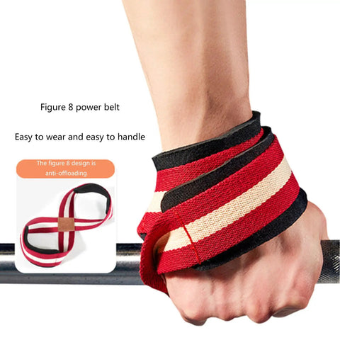 Heavy Duty Lifting Straps For Weightlifting With Figure Eight Design Anti Slip Grip Wrist Support on arm gripping barbell