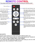 Remote control for Sound Activated Disco Light Projector with buttons for strobe, LEDs, and color modes.