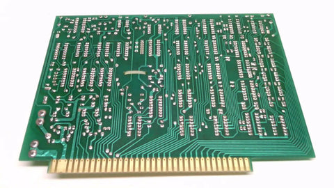 Used PCB IR Board Assembly 16 001 8 For Electronic Projects, 12 By 11 By 4 Inches, 1.67 Lb, Tested And Working, Great For Repairs And Replacements, Or Pro Builds, Compact Workhorse For Custom PCB Setups. green used PCB IR board assembly, rear view with gold edge connector