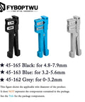 Image of Coaxial Cable Stripping Cutter Tool With Four Beefy Blades in black, blue, and grey for various cable sizes.