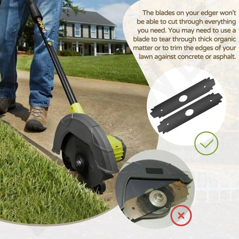 Two Pack 8 Inch Reversible Heavy Duty Hardened Steel Edger Blade For Expand It System Compatible With Ryobi UT50500 UT15518
