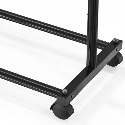 Heavy Duty Steel Clothing Rack With Extensible Top Rod And Chrome Accents In Slick Black Paint Built Solid For Dorm Life And Cramped Closets Easy Setup Rack To Hang All Your Threads Stress Free
