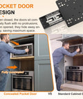 Heavy Duty Twenty Inch Cabinet Pocket Door Slides Featuring Full Extension Ball Bearings for home kitchen design demonstration.
