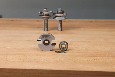 Divided Light Door Kit With Rail And Stile Bits Set Carbide Tip Heavy Duty Router Bits displayed on a wooden surface