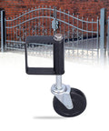 4 Inch Spring Loaded Wheel Caster Built To Last Heavy Duty Gate Accessory For Doors With Rugged Steel Bracket And Double Ball Bearings