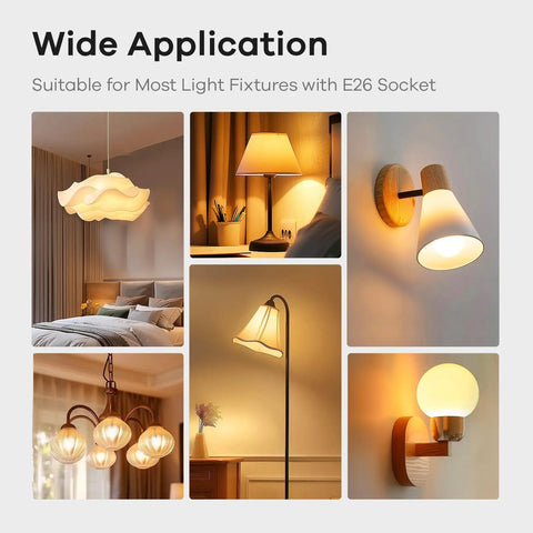 A19 LED Light Bulbs 75W Equivalent Dimmable E26 Base 2700K Soft White 13W 1100 Lumens UL Listed FCC Certified usage examples