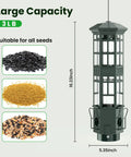 Backyard Ready Squirrel Proof Bird Feeder With 3 Port Design Gravity Spring And Metal Build, holds 3lb of seeds.