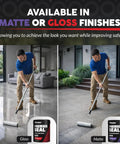 Premium Acrylic Non Slip Concrete And Paver Sealant applied with roller in gloss finish on smooth floor for enhanced safety.