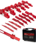 Pro Grade Fifteen Piece Aluminum Table Setup Blocks For Woodworking With 6061 T651 Aluminum For Rock Solid Height Depth And Angle Alignment And Fence Gauge Plus Laser Marked Durable Storage Case, red setup blocks