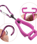 Two Pack Glove Clips Holder Clip On Belt Loop And Helmet Pink Durable Clip for Work Gloves Hats Towels Versatile Construction Gear