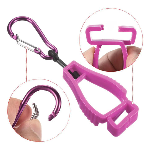 Two Pack Glove Clips Holder Clip On Belt Loop And Helmet Pink Durable Clip for Work Gloves Hats Towels Versatile Construction Gear