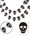 Bold Black Skull Garland Decorations For Halloween And Gothic Parties Edgy Horror Banner Decor Perfect For Haunted Houses
