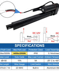 Beefed Up 12V Linear Actuator With 2 Inch Stroke, 660 Lbs 3000N Load, 0.2 Inches Per Second Speed, IP65 Waterproof with specifications