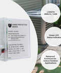 Heavy-Duty HVAC Surge Protector With TPMOV Tech and Three Modes L-G L-L L-N, Watertight Enclosure, 120/240 VAC, UL Listed