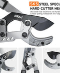Extendable Anvil Loppers For Garden Pruning, Heavy Duty Tree Trimmer With 27 To 37 Inch Adjustable Aluminum Handle, 2 Inch Cutting Capacity