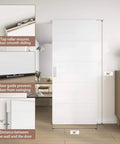 36X84 White Concealed Sliding Barn Door With Hidden Rail And Soft Close Hardware Kit, flush floating look in living room setting