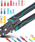 All In One Green Wire Crimping Tool For Insulated Bare And Heat Shrink Connectors 22 To 10 AWG with wiring accessories